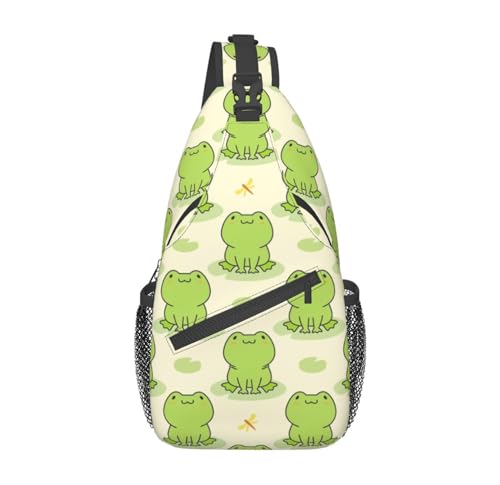 VOOHDDY Crossbody Bag For Women Men Travel Hiking Backpack Sling Shoulder Chest Bags Casual Daypack Purse Sport, Frog Cute Animal, One Size