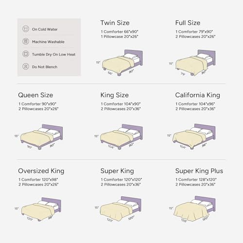 Image of Andency Oversized King Size Comforter Set Ivory 128x120, 3 Pieces Boho Soft Lightweight Bedding Comforter Sets, Tassel All Season Bed Set (1 Comforter & 2 Pillowcases)