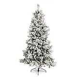 home heritage 7.5' prelit snowdrift flocked artificial christmas tree 600