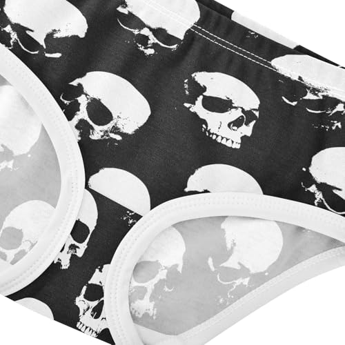 Girls Underwear Soft Cotton Skulls Sinister Smiling Kids Panties in Sizes 2/3t, 4t, 5t, 6 and 84