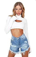 Denim Desire Pantalon en Jean pour Femme avec Sfrangiato Invecchiato Doré Stone Wash, Taglia UK 6-14 (Stone Wash, 10, Numeric_10)