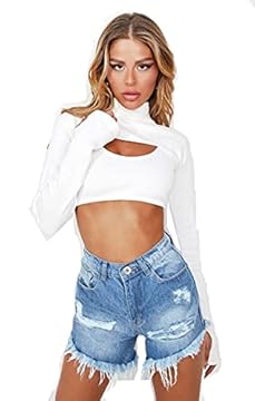 Denim Desire Pantalon en Jean pour Femme avec Sfrangiato Invecchiato Doré Stone Wash, Taglia UK 6-14 (Stone Wash, 10, Numeric_10)