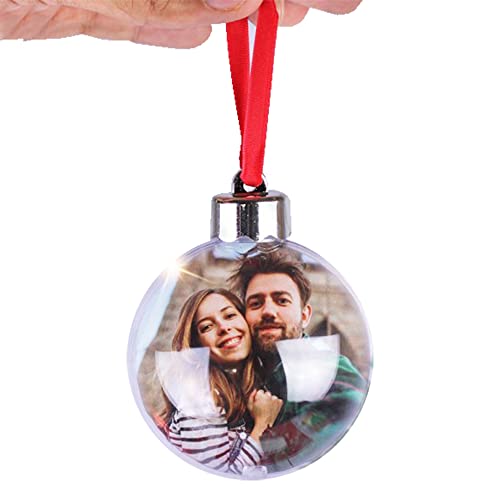 Bola de Navidad Personalizada con Foto a 2 Caras Adorno Árbol Decoración Navideña