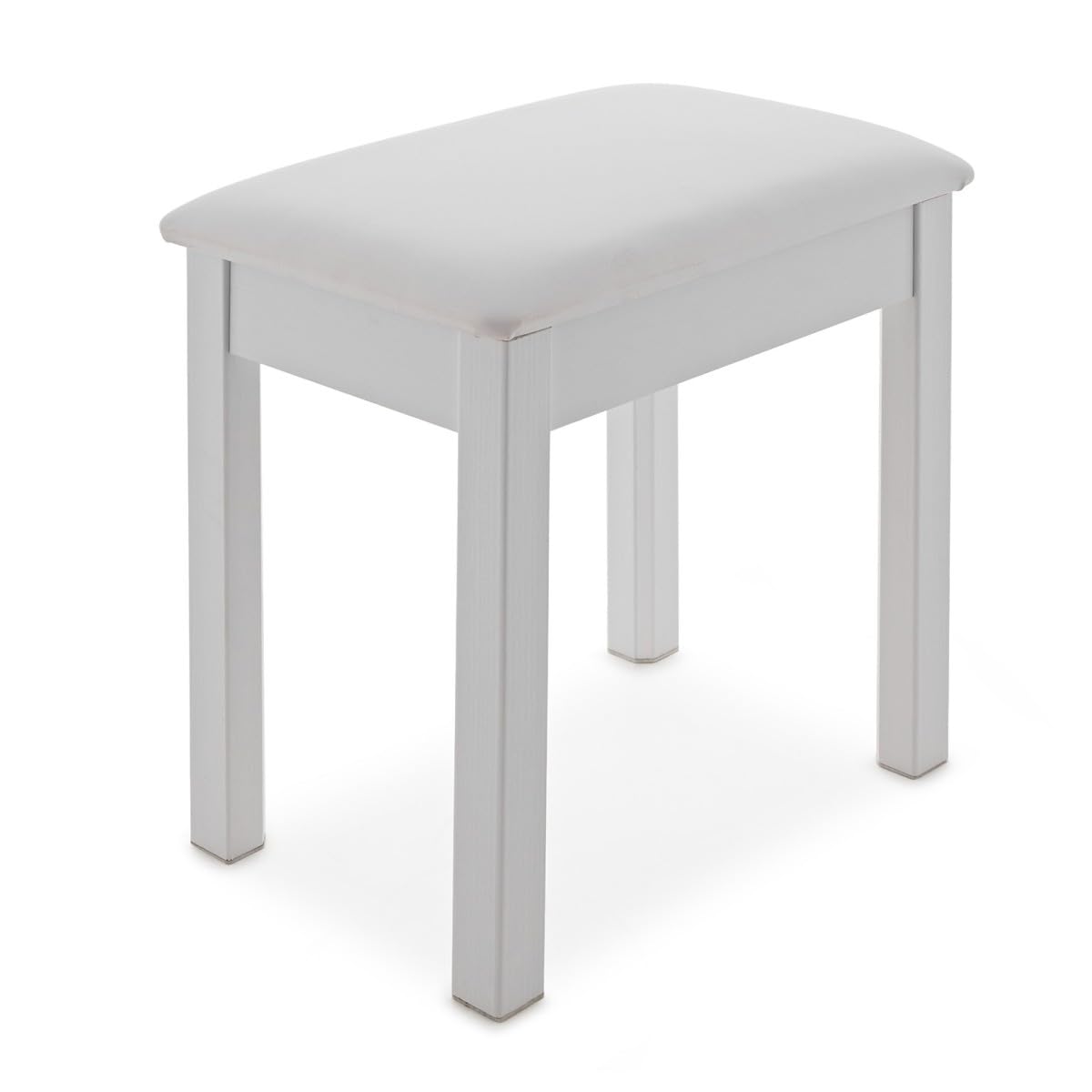 gear4music Sgabello per pianoforte VISION con contenitore, bianco | Comodo Vano di Stoccaggio Sotto il Sedile, Seduta Comoda con Superficie Superiore Piatta, Design Compatto, Bianco