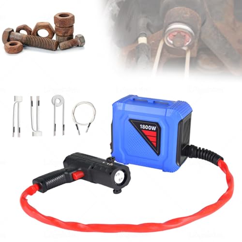 Calentador de pernos de inducción portátil de 1800 W, calentamiento rápido a 800 °C, apagado automático de los años 90 segundos para reparación de automóviles en carretera, precalentamiento de