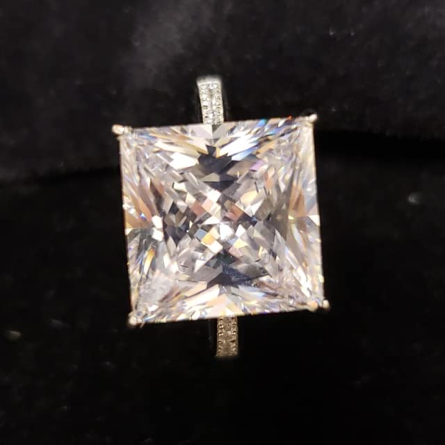 100% 925 Sterling Silver 15.5 Carats Aquamarine Topaz Sapphire Created Moissanite Rings for Women Party Gifts
