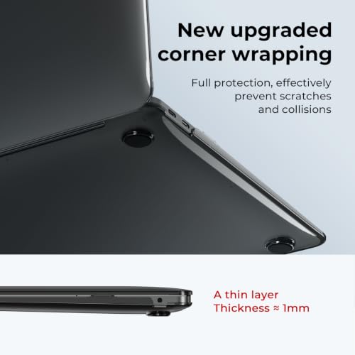 Image of EooCoo Case for MacBook Air 13 inch M1 2020-2018, Crystal Black