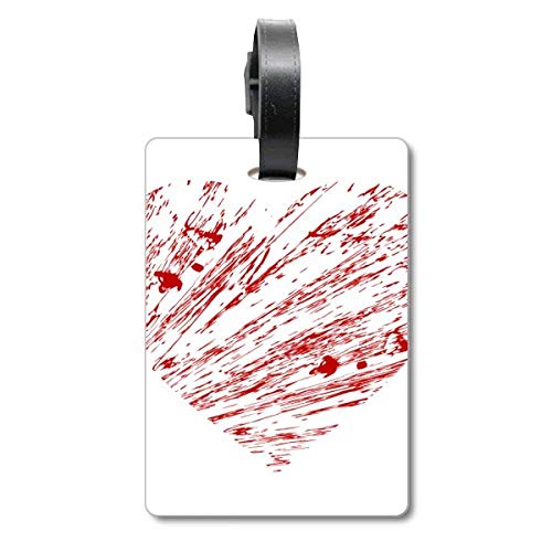 Étiquette de valise cœur rouge en PVC pour identification de bagage voyage