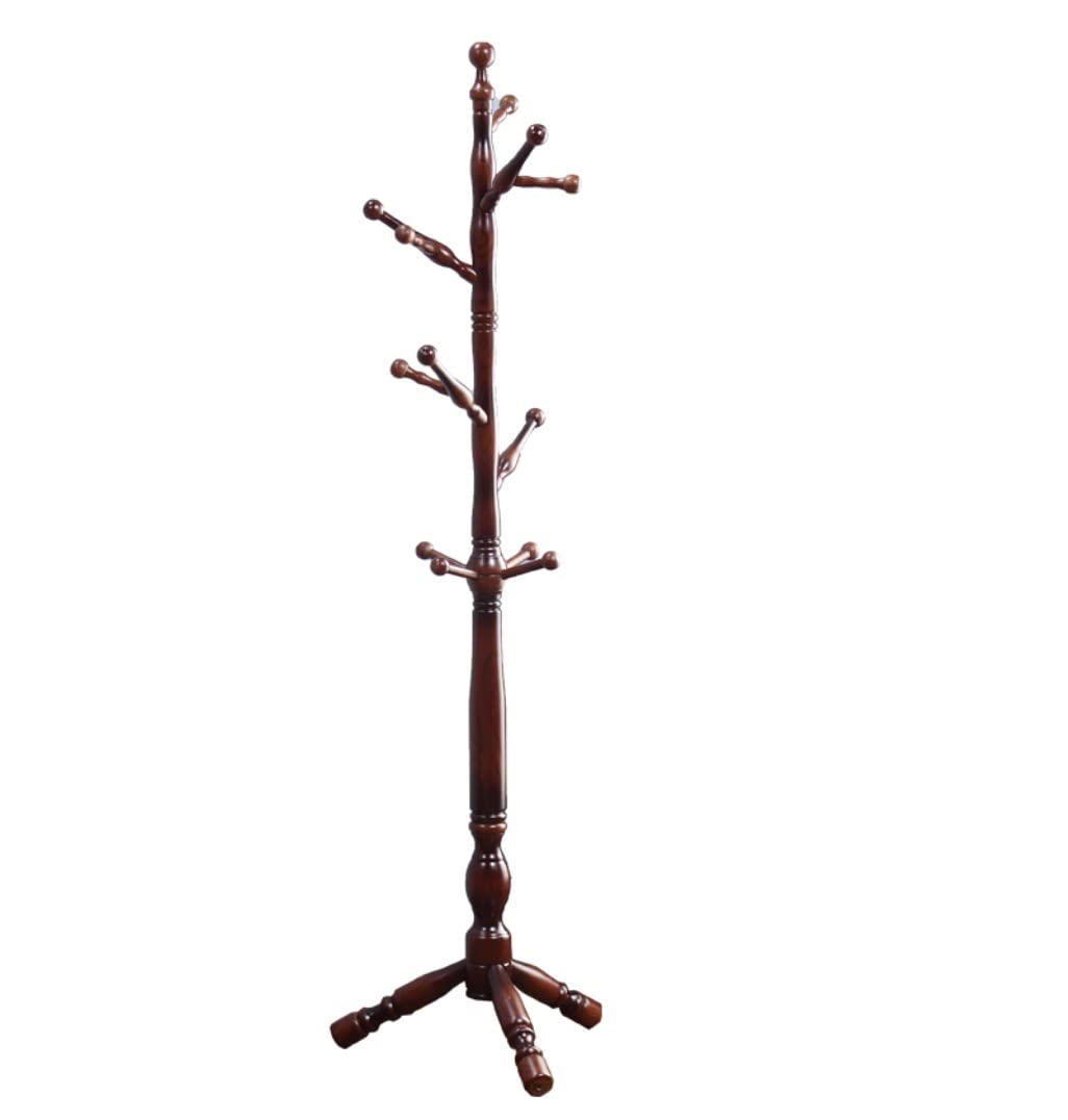 IWENZHKPA Coat Rack Solid Wooden Coat Rack 12 Hook Entryway Hall Bedroom Stand Tree For Clothes Hat Jacket Scarf Hanger Freestanding(B)