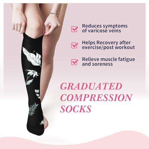 Image of Sooverki Compression Socks for Women & Men 6 Pairs is Best Supportive Knee High Stockings for Circulation, Travel, Nurses