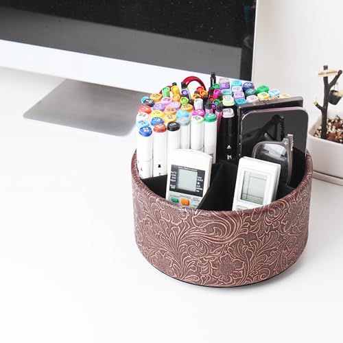 Support de télécommande lizimandu en cuir rotatif pour bureau - 8