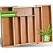 Portaposate per cassetti in bambù, 5-7 scomparti, 29-48 x 33,5 x 5 cm, misura regolabile, estensibile, pratico, inserto per posate estraibile per cassetti da cucina, grande e piccolo