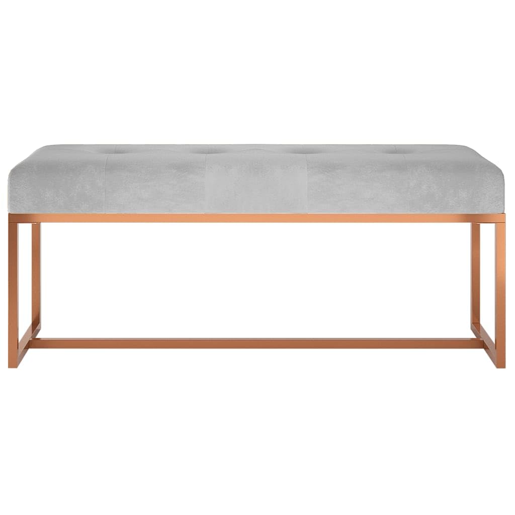 Ławka do siedzenia, szara aksamitna tapicerka piankowa, 110 x 36 x 45 cm, wielofunkcyjne siedzisko i rozwiązanie do przechowywania, do korytarza, salonu, sypialni, zajmuje mało miejsca i jest