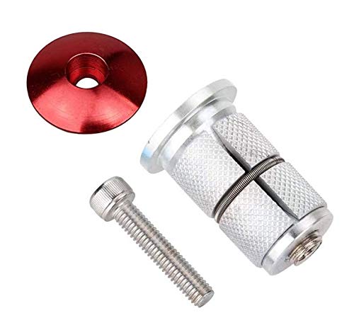 Free-fly Aluminum Bike Stem Top Cap with Bung Plug (Red)