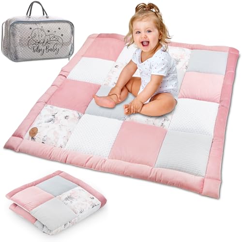 Krabbeldecke Spielmatte Krabbelmatte für Baby Kinder - Babies Patchworkdecke Bodenmatte Spieldecke Play Mat für Kinderzimmer und Laufgitter Oeko-Tex