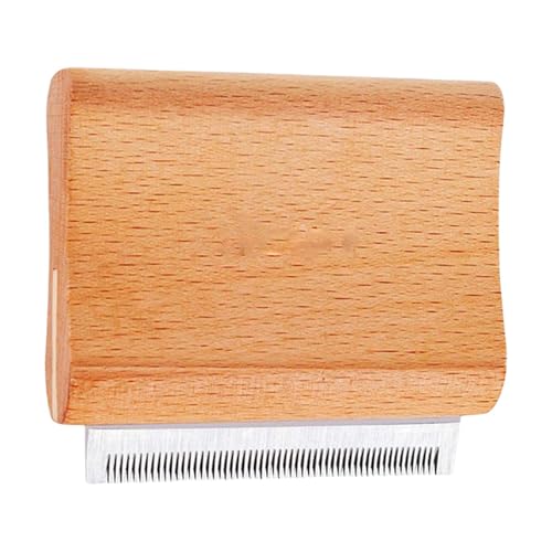 Spazzola per cani a pelo corto, per la cura del pelo – Spazzola per cani e gatti con manico in legno | Spazzola per cani per la sostituzione del pelo, spazzola per capelli e cuccioli per cani pelosi