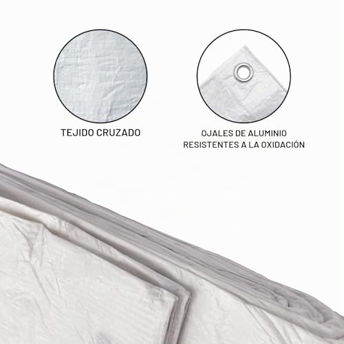 Lona blanca 6x10 m impermeable para evitar humedad y suciedad en el coche 5