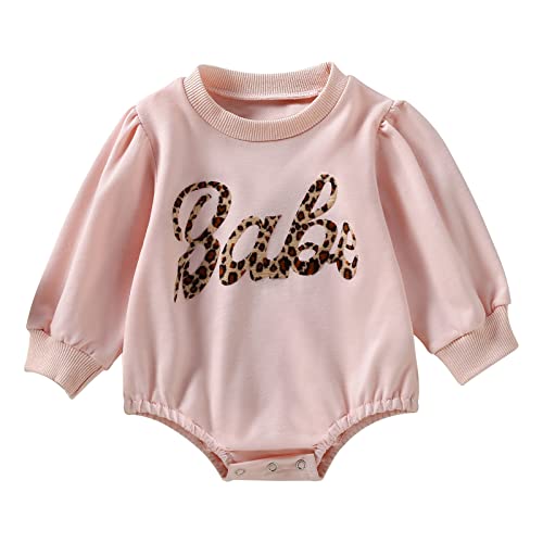 Baby Girl Boy Crewneck Sweatshirt Romper, Long Sleeve Rainbow Pullover Sweater Top Warm Fall Winter Clothes