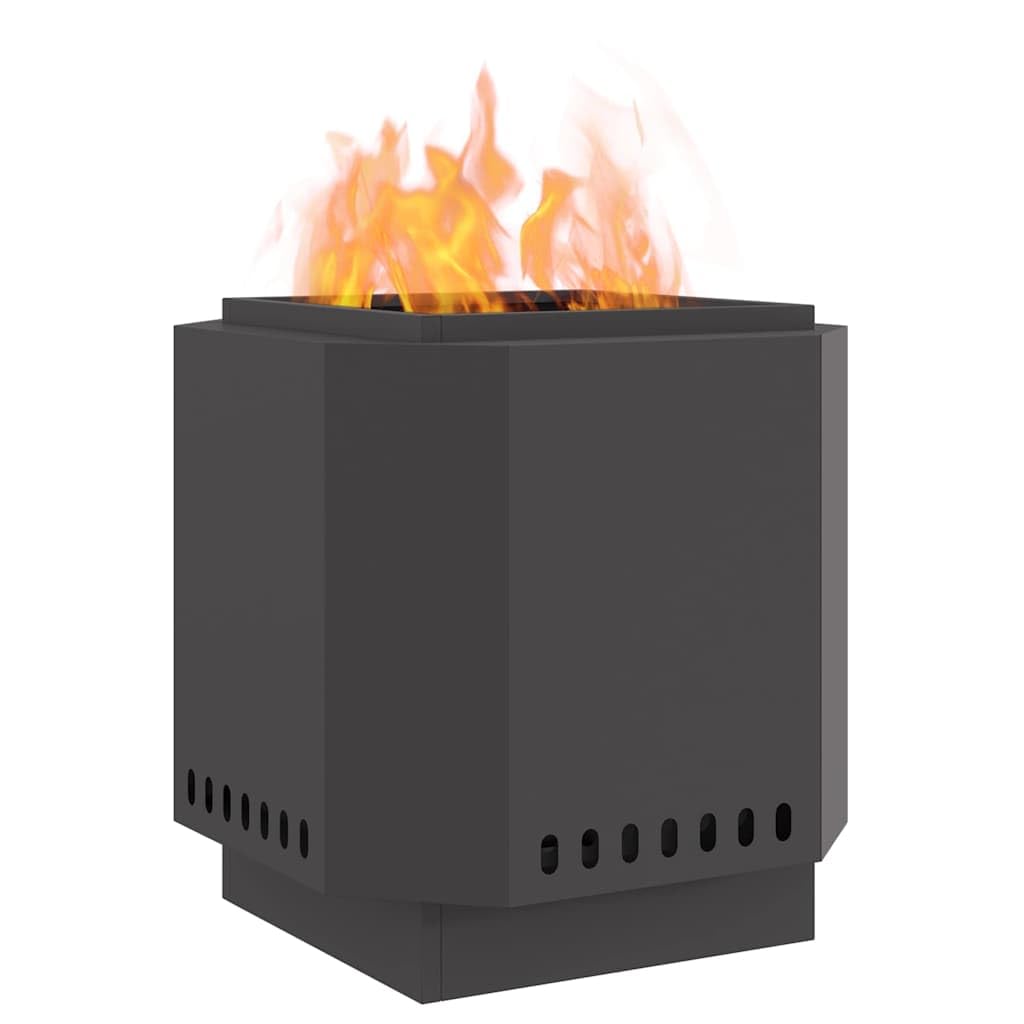 vidaXL Tazón de Fuego sin Humo Negro 48 x 48 x 51 cm Acero Oxidado | Hecha de acero resistente tratado en frío, Aguanta altas temperaturas sin problema, Elegante y simple,