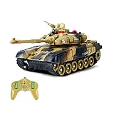 ☞ Alta calidad: este juguete de tanque del ejército con control remoto parece un tanque de batalla real con excelente calidad y muy buenos detalles, es una buena colección de modelos de tanques militares. Fabricado con materiales de alta calidad que no son tóxicos e inofensivos para su salud, y la fabricación del material cumple con los estándares internacionales de salud y seguridad. Fuerte capacidad anticolisión, cuerpo resistente a prueba de golpes, reduce el daño causado por caídas accidenta