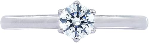 Miniatura 9 de Tienda Essentials Anillo solitario de plata de ley con circonita cúbica redonda de elementos infinitos (anteriormente colección Tienda)