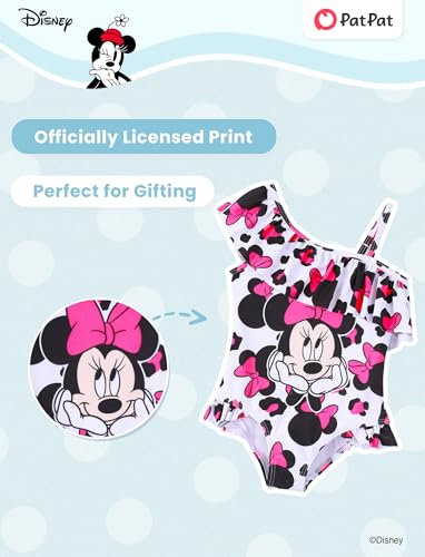 Image of Disney Stitch Frozen Marvel Minnie Mouse Girls Swimsuits Ruffle One Piece Bathing Suits UPF 50 Swimwear Quick Dry Size 2-13Y