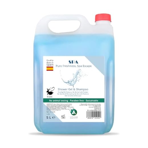 Vitacab - Bidon de 5L de Gel douche et Shampooing 2 en 1 - Gel de bain - Recharge Gel de bain - Shampooing - Savon liquide de bain - Gels pour hôtel - Gel douche et shampooing Spa