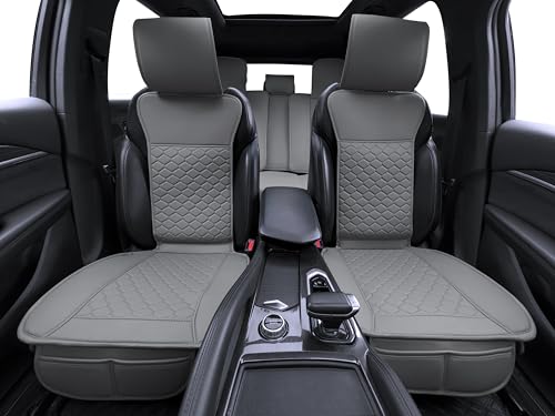 Image of Elantrip Car Seat Cover Full Set Leather Car Seat Protector Universal fit for Most Cars SUVs and Trucks Water Proof Front and Rear Seat Protector Gray