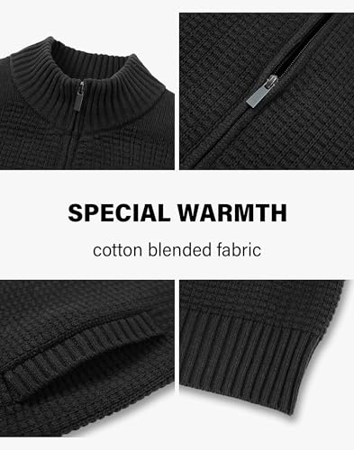 Pioneer Camp Men's Full Zip Up Cardigan Sweater Stand Collar Regular Fit Chest Pocket Knit Sweaters Casual 3 Pockets4