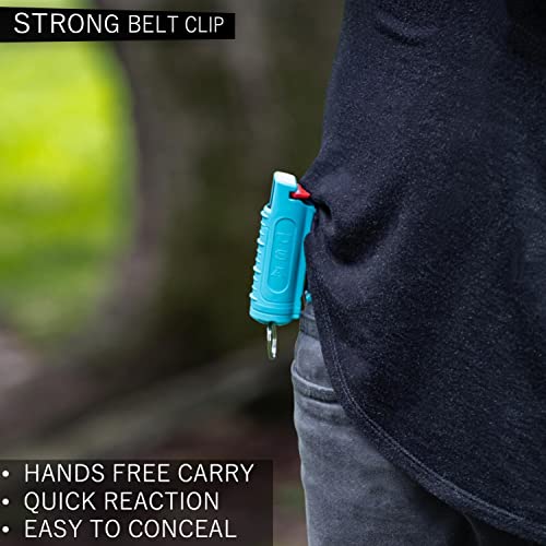 Police Magnum Keychain Pepper Spray Self Defense Belt Clip Holder -Tactical Maximum Strength Oc With Dye- Made In The Usa - 1 Pack Teal Inj #TOP4