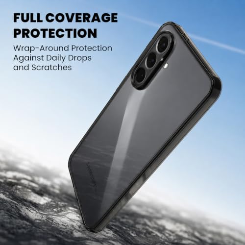 Image of VONZEE Compatible with Samsung Galaxy A37 5G Back Cover Case Clear,[ Anti Yellow ][Military Grade Protection] Hard PC Back Cover Transparent-Black
