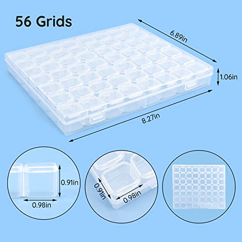 Segbeauty 56 Grids Clear Organizer Box, Gem Jewelry Plastic Storage Container with Dividers, Bead Organizer Earrings Storage Box Seeds Craft Organizer Screw Tool Boxes for Small Parts by Segbeauty - Image 6