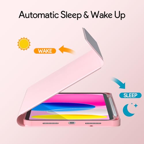 Image of YBING Keyboard Case for iPad A16(11th) 2025 & 10th Generation 10.9 inch 2022, 360 Rotating Cover (iPad Placed Horizontal or Vertical) with 7-Color Backlit Wireless Detachable Keyboard and Pencil Holder