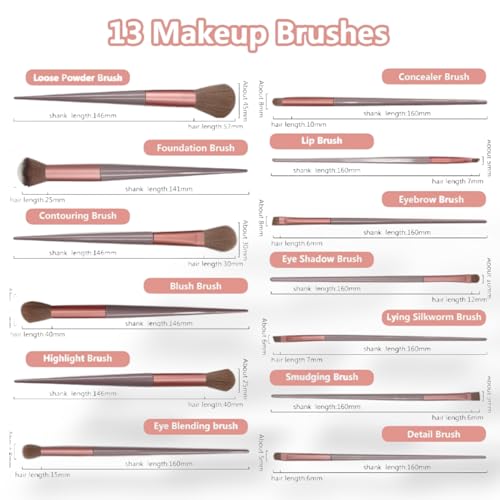 Image of LAVENUST 24-Piece Professional Makeup Brush Set - Premium Foundation, Eyeshadow & Blending Brushes for Flawless Makeup Application (Brown)