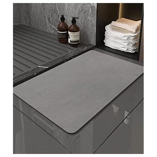 Jissta Alfombra de Baño Antideslizante 40X60cm, Súper Absorbente Alfombras Ducha, Alfombrilla baño Antideslizante con Diatomáceas Lavable para Bañera, Ducha y Cuarto de Baño, Gris