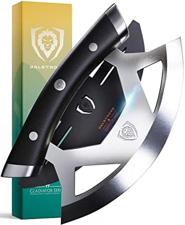 Dalstrong Gladiator Elite Series High Carbon 5CR15MOV Steel Ulu Kitchen Knife with G10 Handle, 7 Inches, Sheath Included