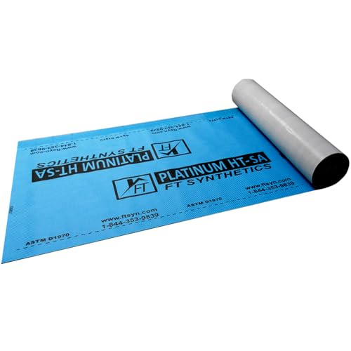 FT Synthetics Platinum HT-SA Ice & Water Roofing Underlayment 41 mil 36 x 67 High-Temp Self-Adhering Nail Sealable UV Resistant ASTM/CSA Certified Lifetime Warranty