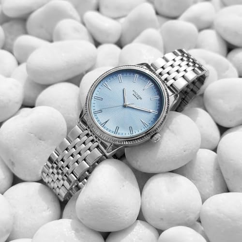 Image of Sonata Poze 8 Quartz Analog with Tiffany Blue Dial IPS Stainless Steel Strap Watch for Men - SP70109SM01W