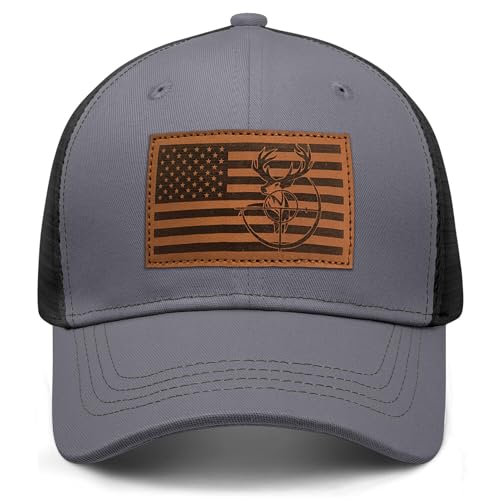 Image of Mens Hat Snapback Trucker Hats Outdoor Gifts for Men Dad Husband Father's Day Leather Pattern Baseball Cap