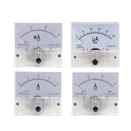 Ampèremètre analogique CC pour panneau de contrôle et surveillance de circuit basse tension 200mA