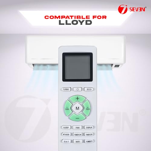 Image of 7SEVEN Compatible with Lloyd AC Remote Control Model 292 Suitable for GLS18H5FWRHC Split and Window 1 1.5 2 Ton Air Conditioner Remote - Match Each Keys Exactly to Replicate Genuine Remote Function
