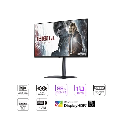 Image of GIGABYTE - MO27Q2A - 27 inch QD-OLED Gaming Monitor - QHD 2560x1440-280Hz - 0.03ms GTG - AMD FreeSync Premium Pro, G-SYNC Compatible - Type-C KVM - HDMI, DP, Type-C - Height and Tilt Adjustable - Black