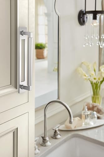 Image of Amerock Medora 6-5 /16 inch Polished Chrome Backplate | Decorative zinc cabinet hardware backplate designed to complement knobs and pulls while protecting cabinet surfaces