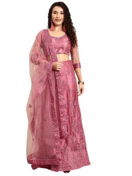 Patlani Women's Multi Cording Semi-Stitched Lehenga Choli (Cording-Rust)