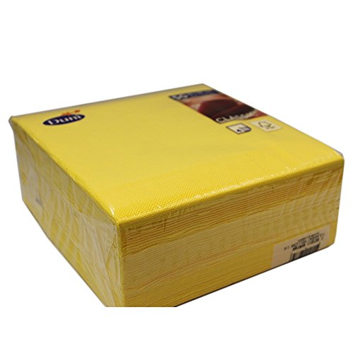 Duni classique Lot de 50 serviettes, 40 x 40 cm, jaune