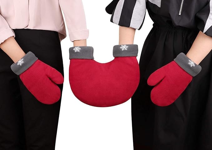 QKCQQTS Händchenhaltende Handschuhe für 2 Personen, warme Handschuhe, Weihnachtshandschuhe für Paare, Fäustlinge für Paare, Fäustlinge für Zwei