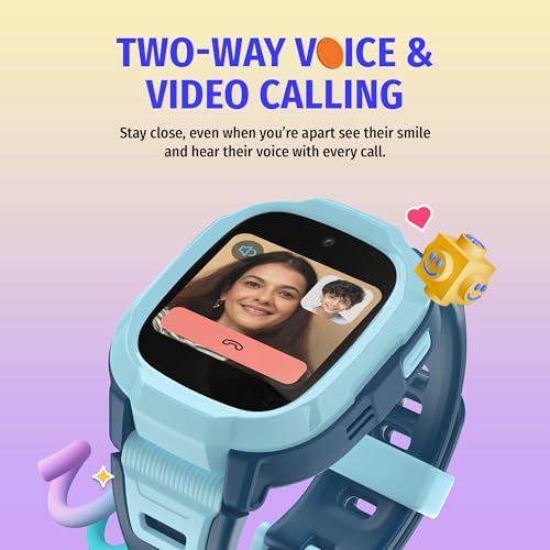 Image of Noise Junior Explorer 2 Smart Watch for Kids with 4G SIM Compatible, 2-Way Video & Voice Calling, Geofencing, Real Time Location Monitoring via Google Maps, IP68, SOS Emergency Alerts (Power Pixel)
