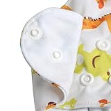 HahaGo Baby Stoffwindel waschbar wiederverwendbare Windeln All-in-One-Taschenwindel für die meisten Babys und Kleinkinder (4PCS, Orange Fox Muster)