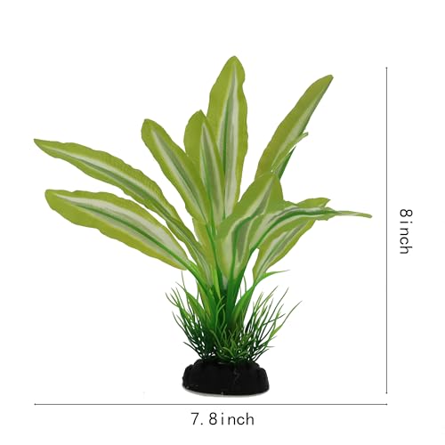 Image of Silk Aquarium Plants for Betta Fish Tank, Green-Yellow, 8 Inch | 2 Pieces, Aquatic Water Grass Decoration