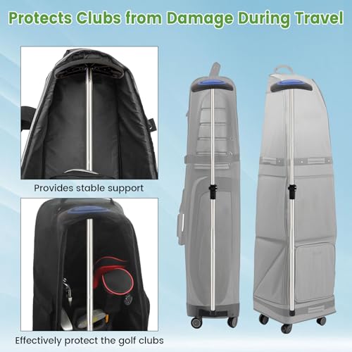 Greeily Golf Travel Bag Support Rod, 33"-60" Golf Club Travel Protector Stick Telescopic Adjustable Airlines Stiff Arm Club Protector Stainless Steel Pole - image 7